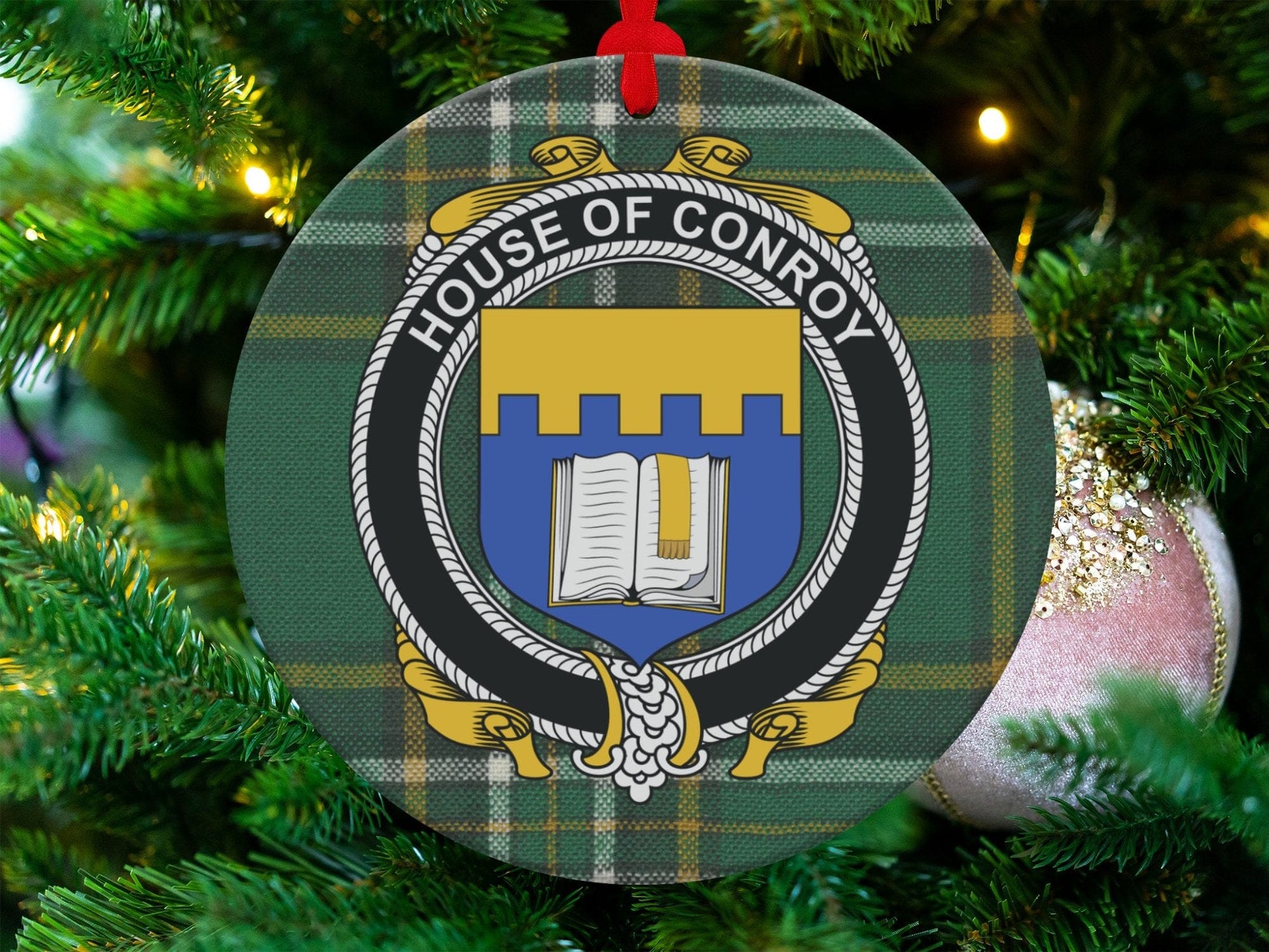 Physical Item Conroy Crest Irish Tartan Christmas Ornament Decoration Ornaments