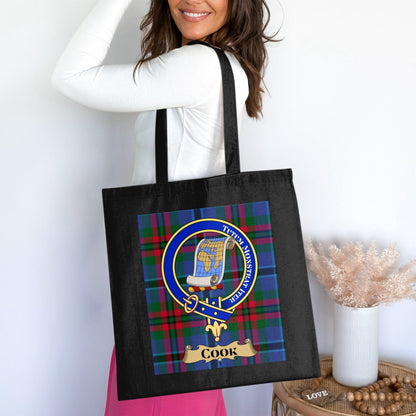 Physical Item Cook Clan Crest Scottish Tartan Tote Bag