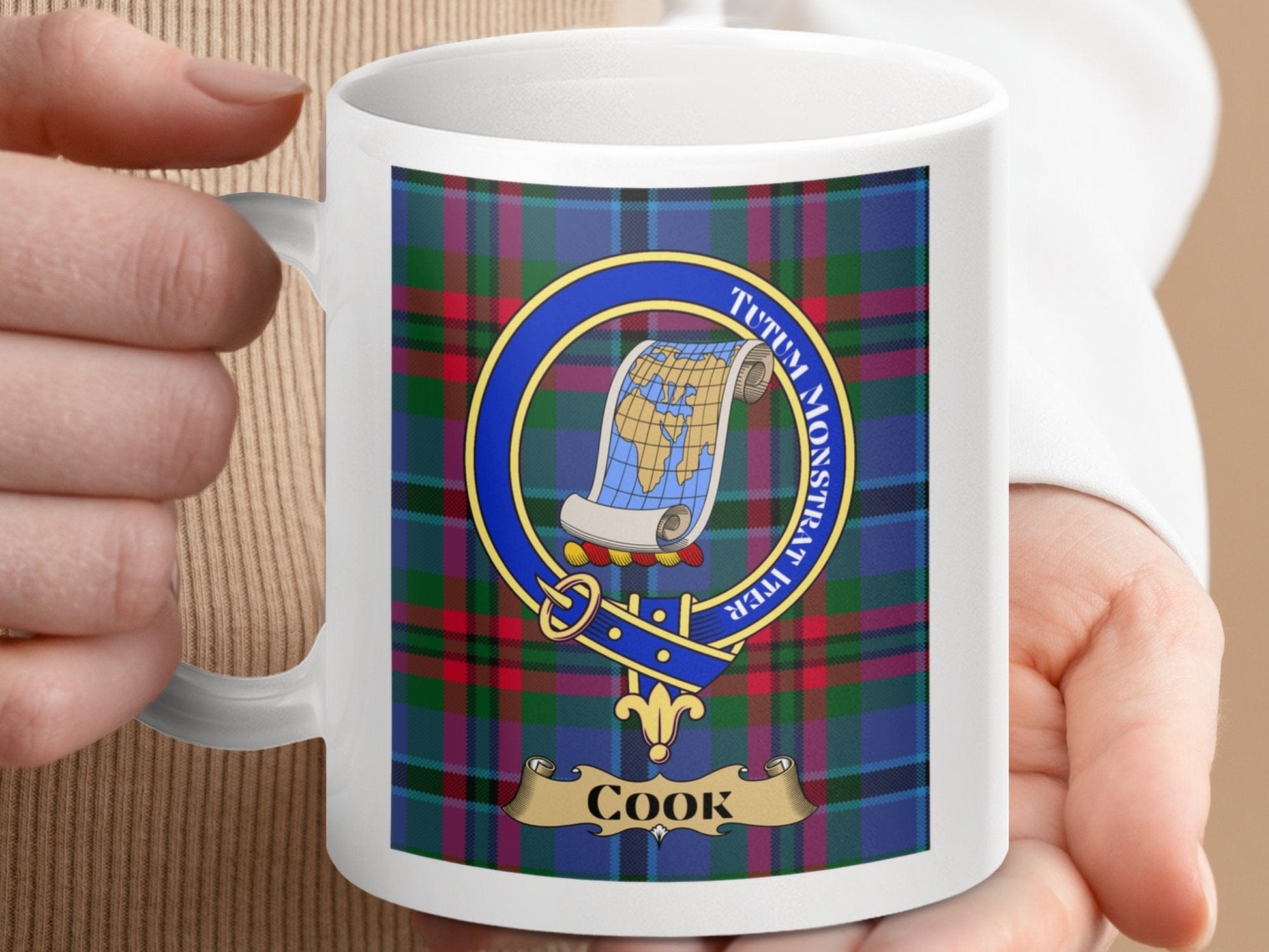 Physical Item Cook Clan Scottish Tartan Crest Mug