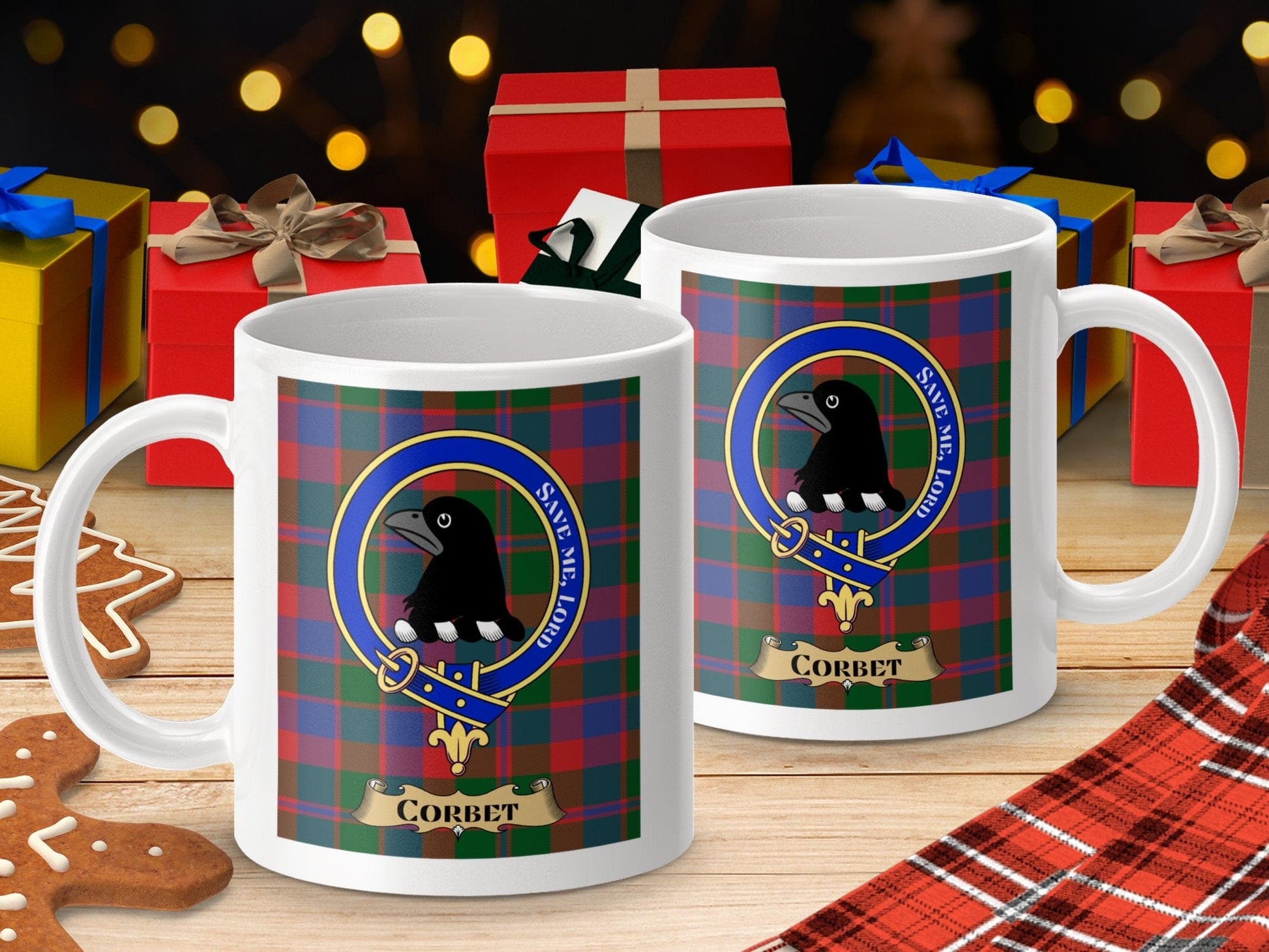 Physical Item Corbet Clan Scottish Tartan Crest mug