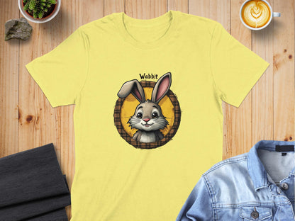Physical Item Cornsilk / S Cute Bunny with Scottish Saying Wabbit T-Shirts