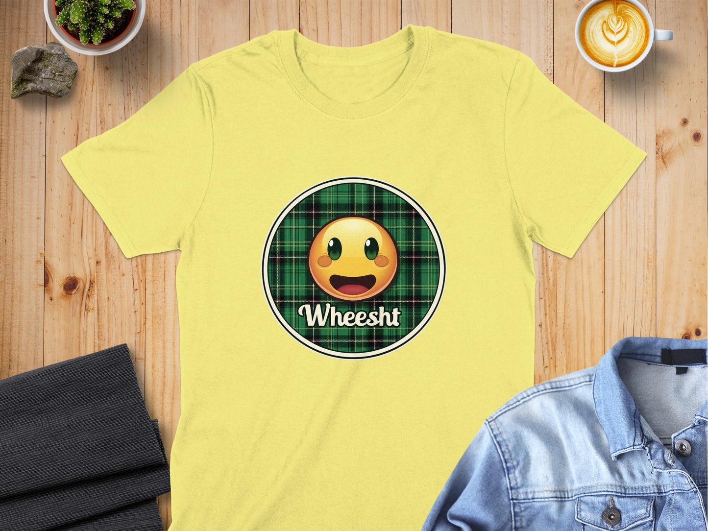 Physical Item Cornsilk / S Funny Scottish Wheesht Emoji T-Shirts