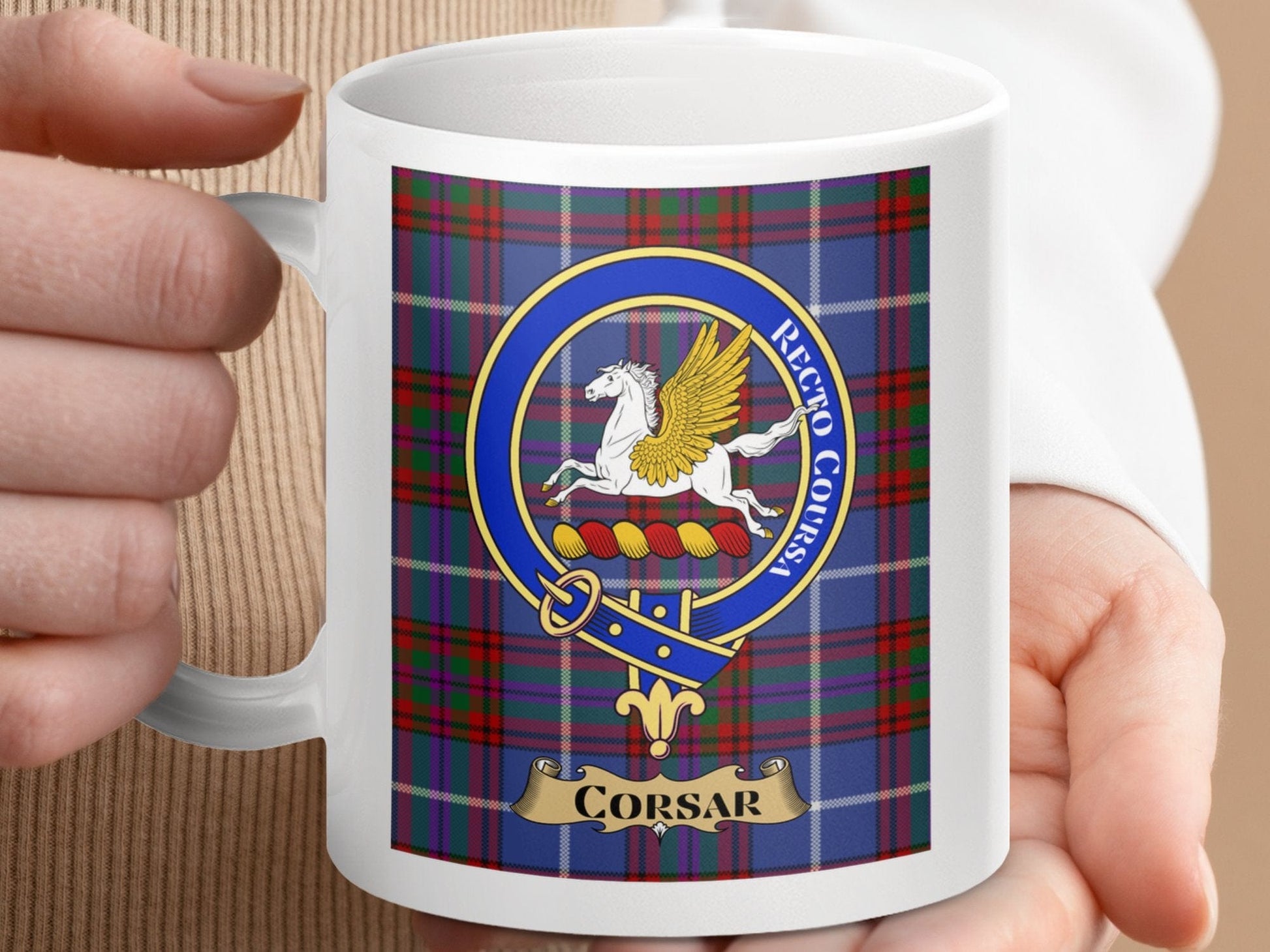 Physical Item Corsar Clan Tartan Scottish Crest mug