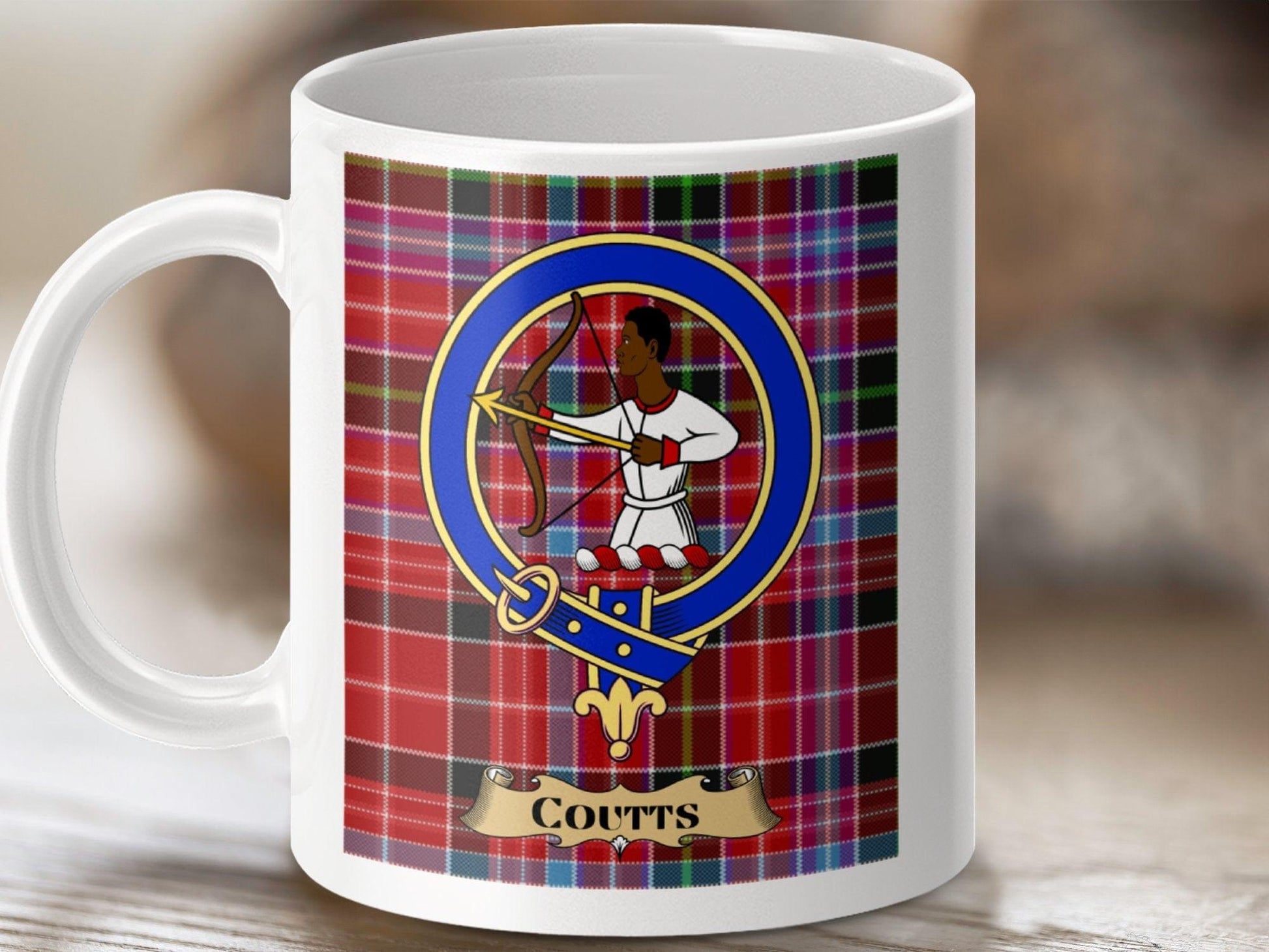 Physical Item Coutts Clan Scottish Tartan Crest Mug