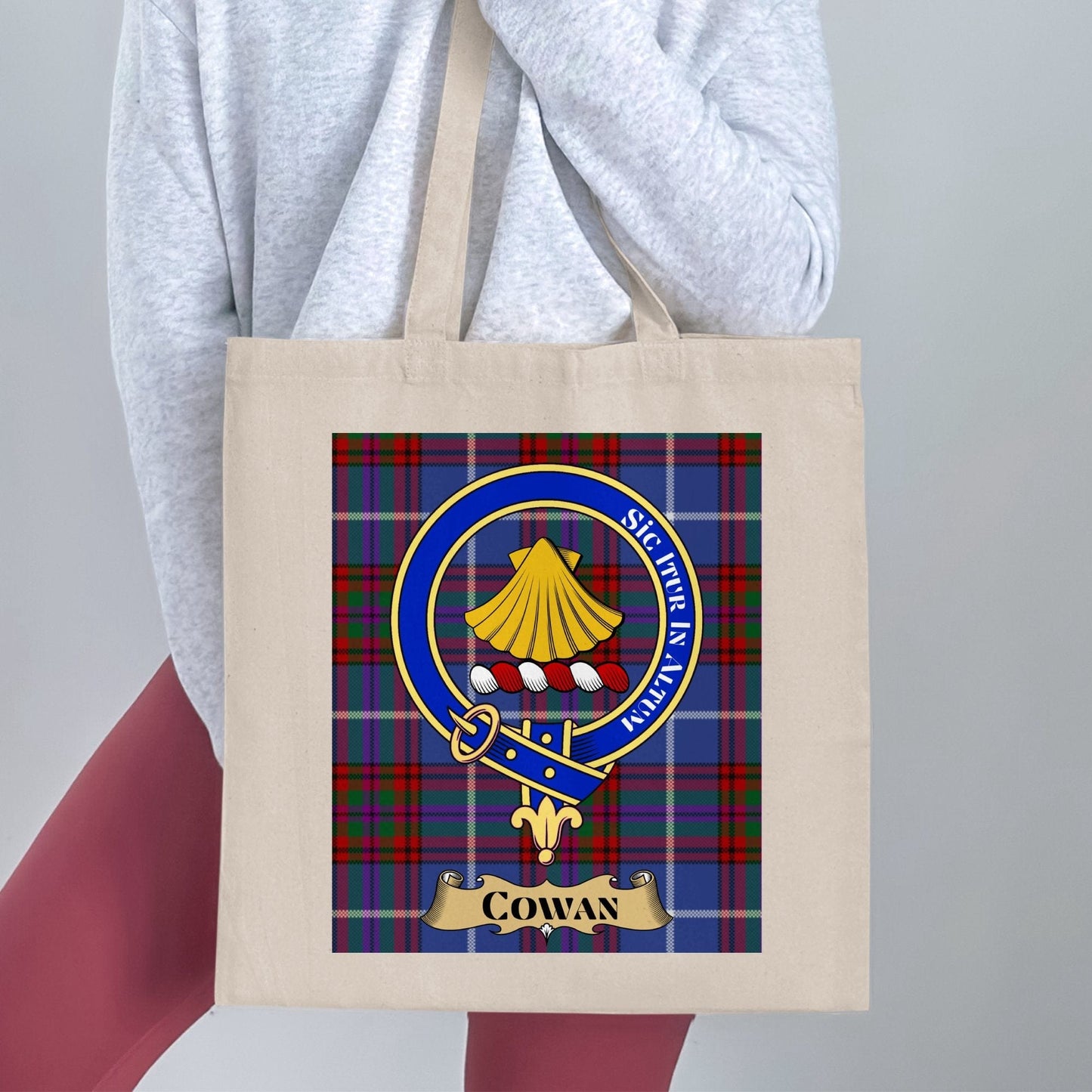 Physical Item Cowan Clan Scottish Tartan Background Tote Bag