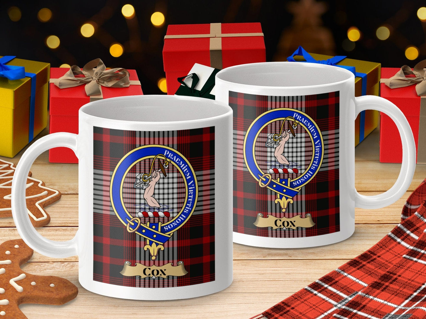 Physical Item Cox Scottish Clan Tartan Praemium Virtutis Mug