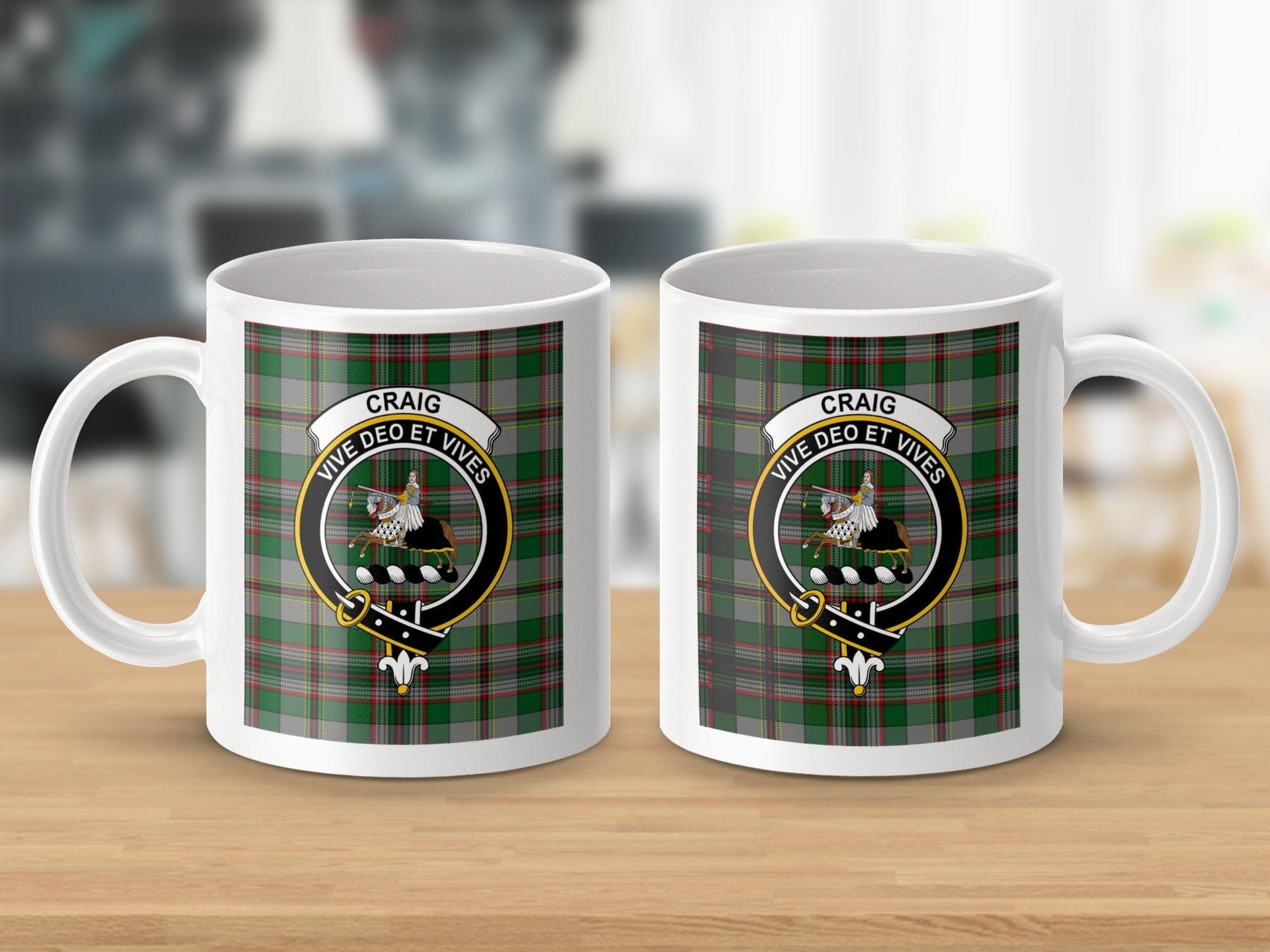 Physical Item Craig Clan Scottish Tartan Crest Mug