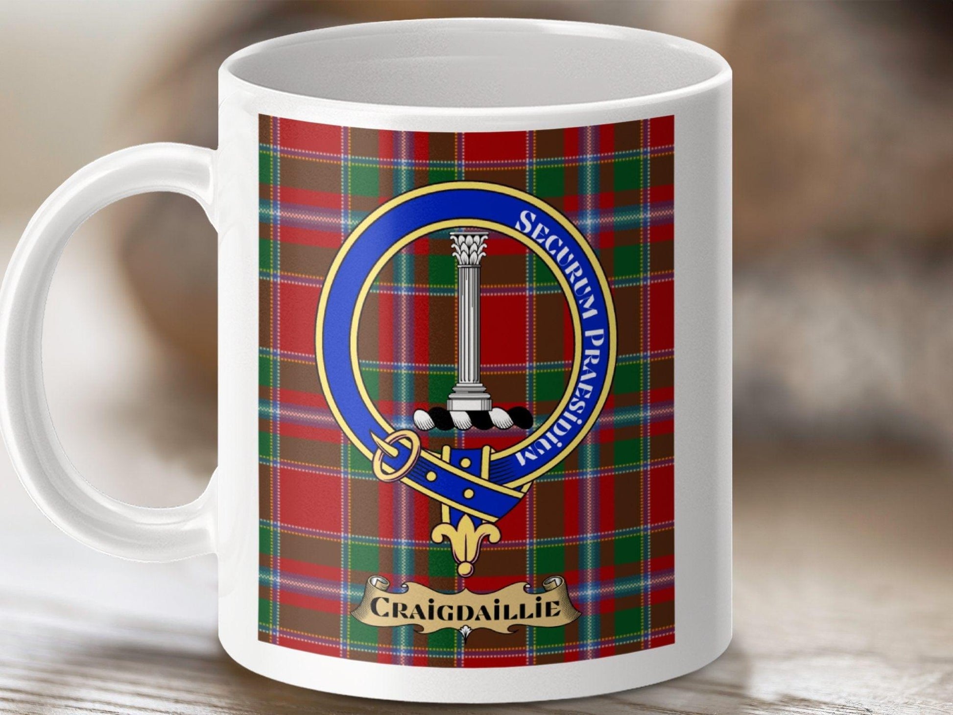 Physical Item Craigdaillie Clan Scottish Tartan Crest Mug
