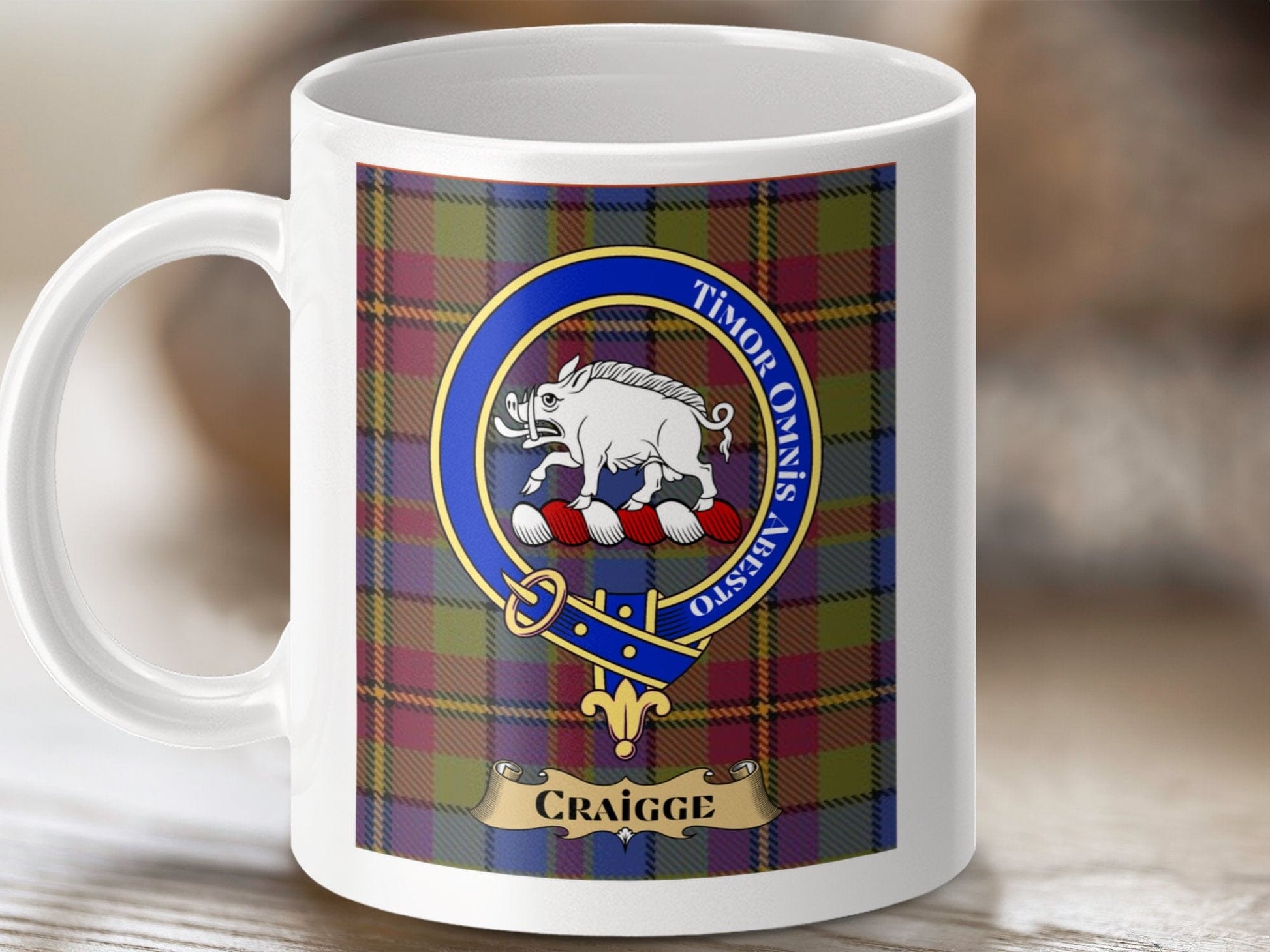 Physical Item Craigge Clan Scottish Tartan Crest Mug