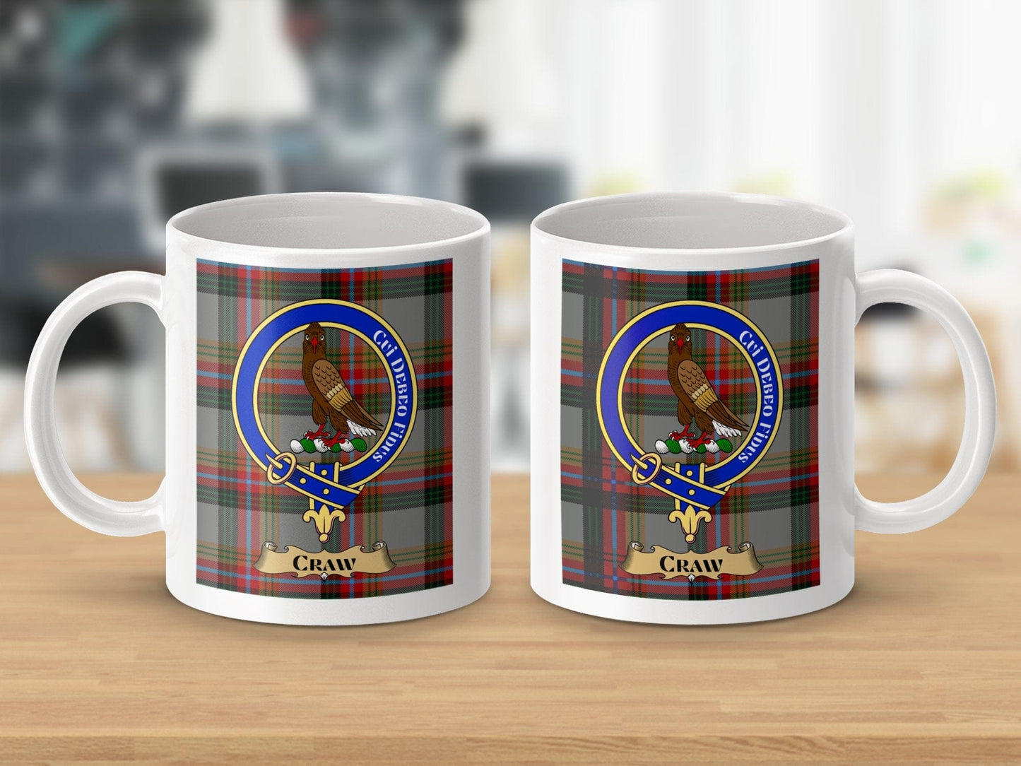 Physical Item Craw Clan Scottish Tartan Crest Mug