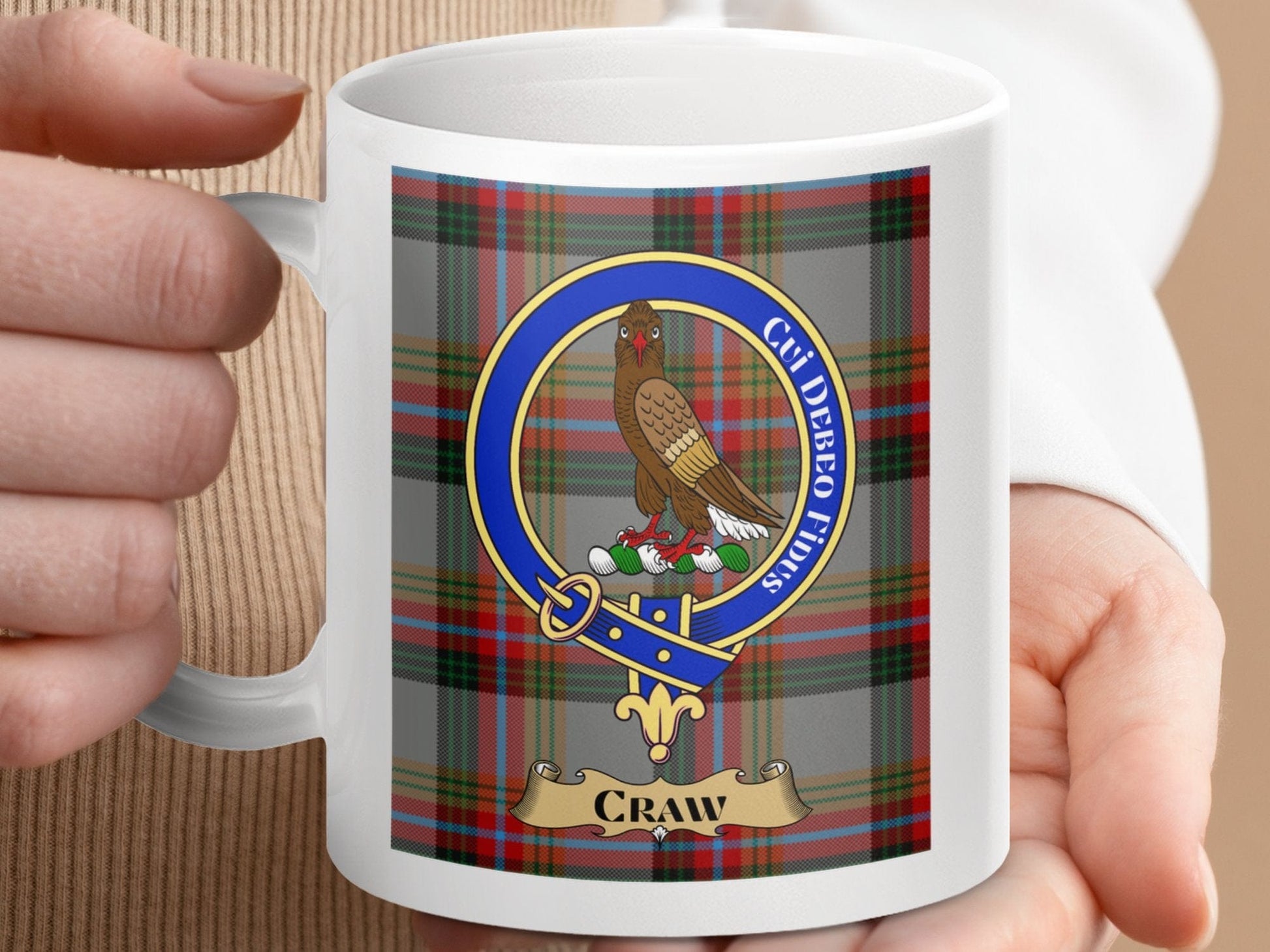 Physical Item Craw Clan Scottish Tartan Crest Mug