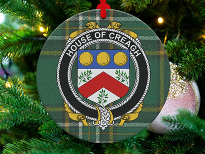 Physical Item Creagh Crest Irish tartan Christmas Ornament Decoration Ornaments