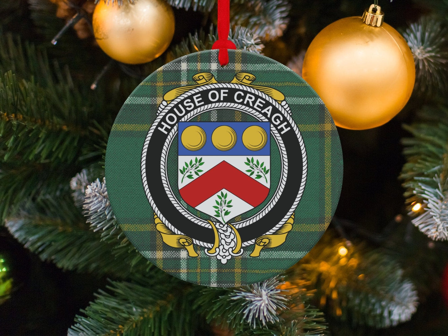 Physical Item Creagh Crest Irish tartan Christmas Ornament Decoration Ornaments