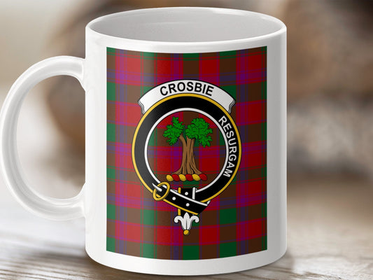 Physical Item Crosbie Clan Scottish Tartan Crest Mug