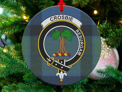 Physical Item Crosbie Resurgam Scottish Clan Crest Christmas Ornaments