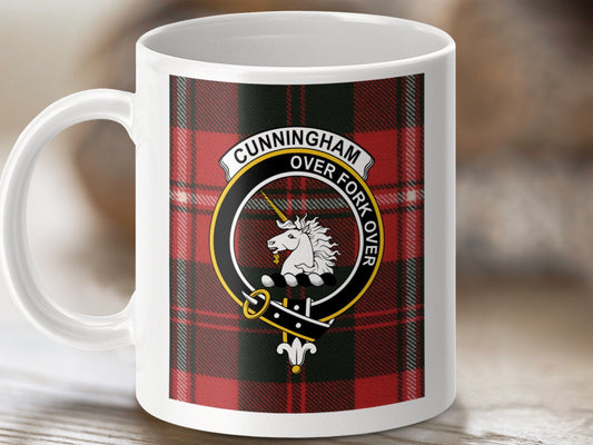 Physical Item Cunningham Clan Scottish Tartan Crest Mug