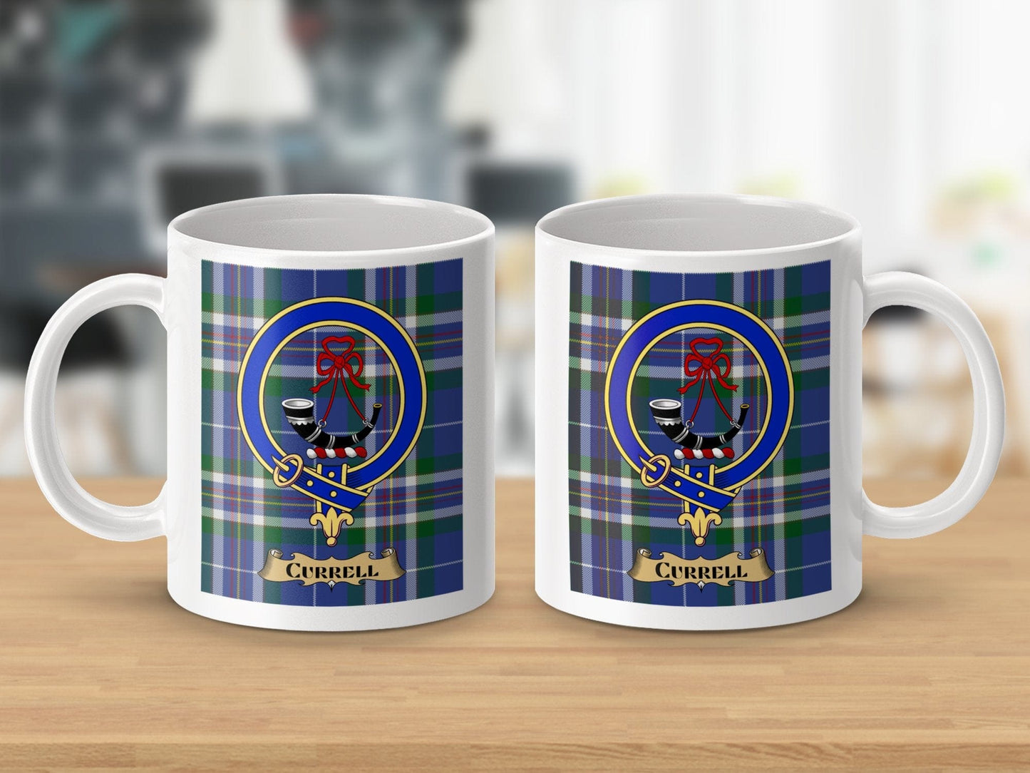 Physical Item Currell Clan Scottish Tartan Crest Mug