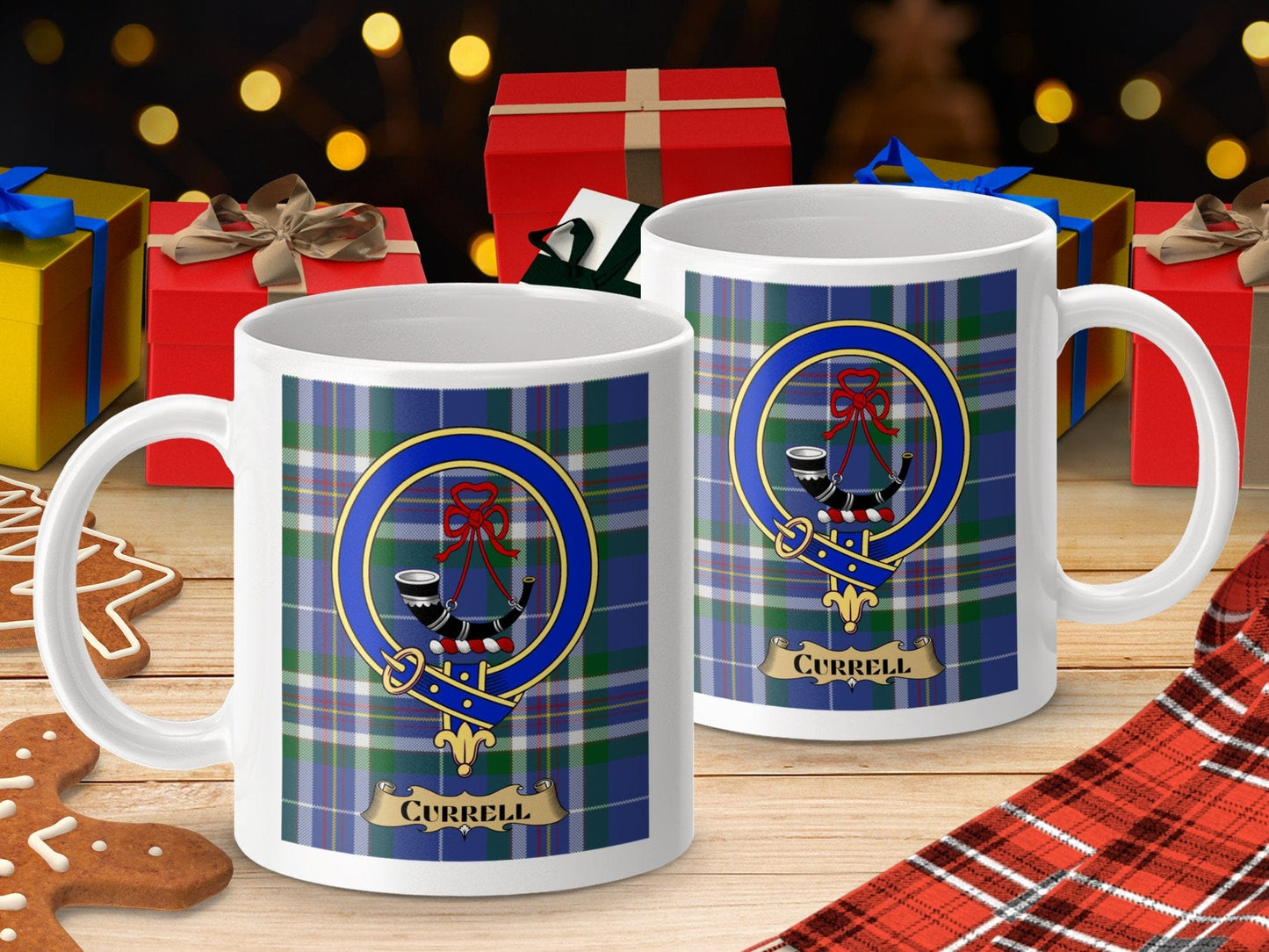 Physical Item Currell Clan Scottish Tartan Crest Mug