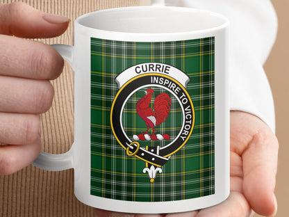 Physical Item Currie Clan Scottish Tartan Crest Mug