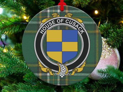 Physical Item Cusack Crest Irish tartan Christmas Ornament Decoration Ornaments