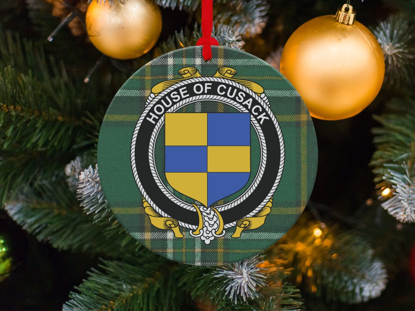 Physical Item Cusack Crest Irish tartan Christmas Ornament Decoration Ornaments