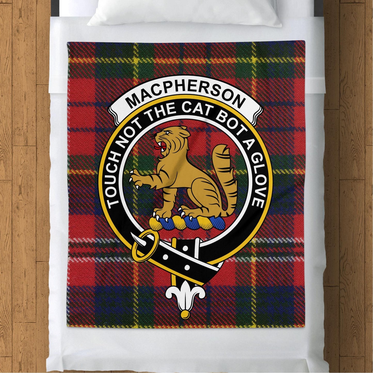 Physical Item Custom Scottish Clan Crest Tartan Blanket - Two Fabric Options - Choose Any Clan