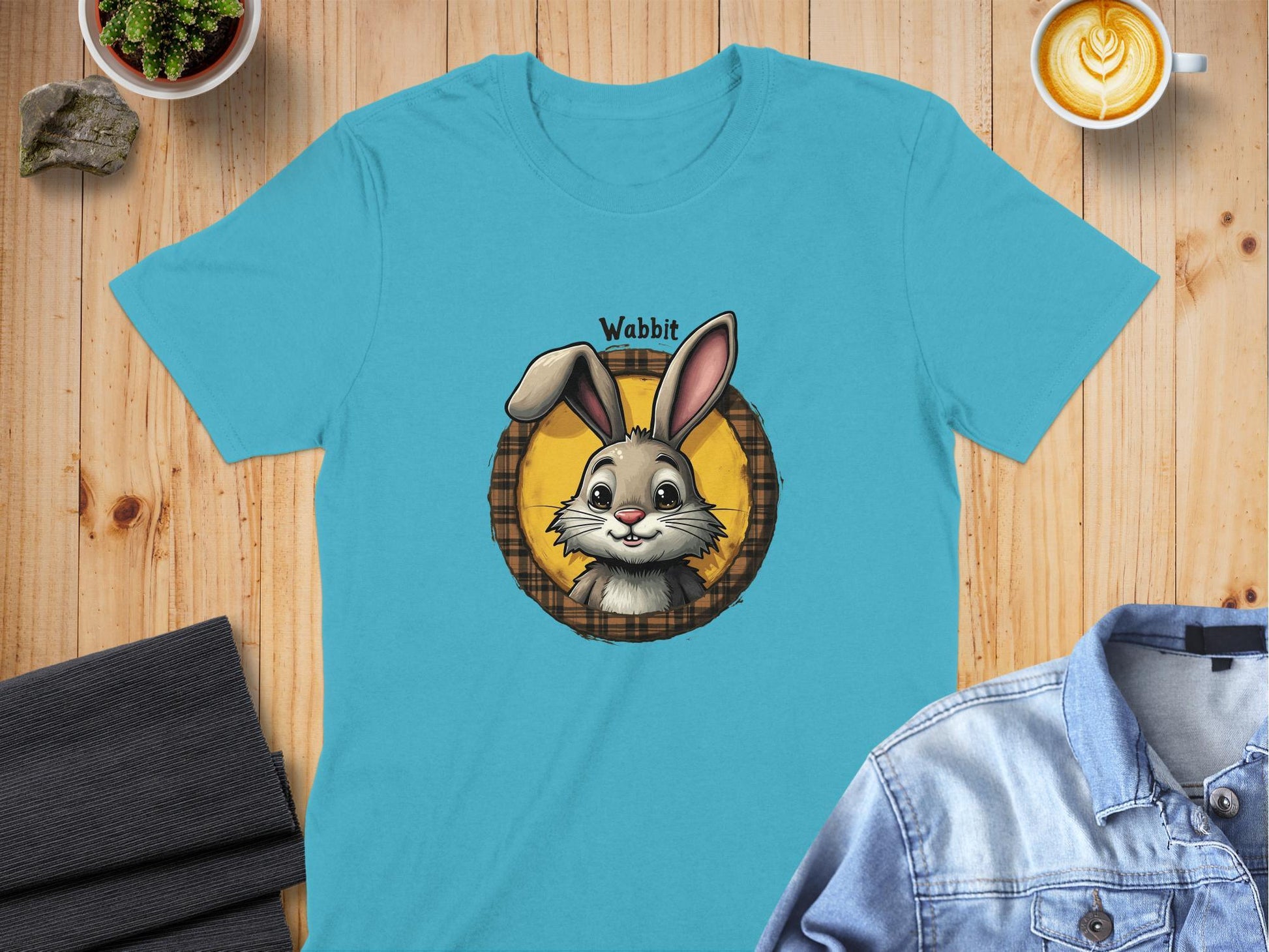 Physical Item Cute Bunny with Scottish Saying Wabbit T-Shirts