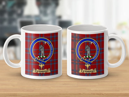 Physical Item Cuthbert Clan Scottish Tartan Crest Mug