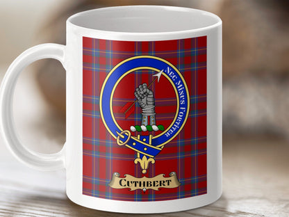 Physical Item Cuthbert Clan Scottish Tartan Crest Mug