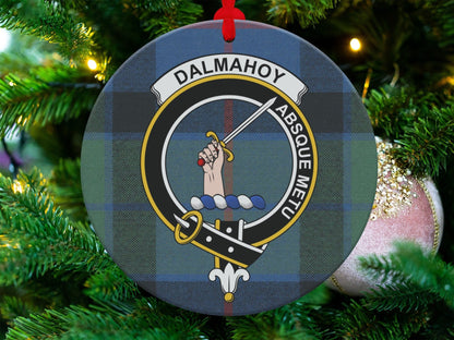 Physical Item Dalmahoy Clan Crest Tartan Christmas Ornaments