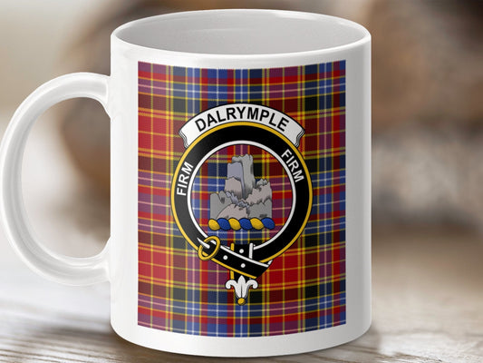 Physical Item Dalrymple Clan Scottish Tartan Crest Mug