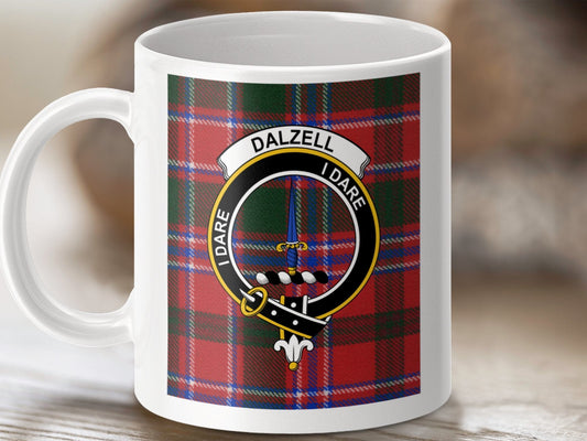 Physical Item Dalzell Clan Scottish Tartan Crest Mug