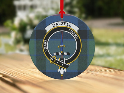 Physical Item Dalzell I Dare Scottish Clan Tartan Christmas Ornaments