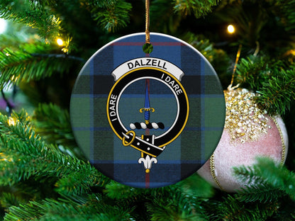 Physical Item Dalzell I Dare Scottish Clan Tartan Christmas Ornaments