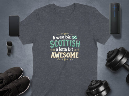 Physical Item Dark Heather / S Scottish And Awesome Design Funny Quote T-Shirt