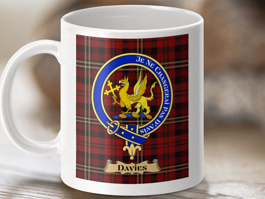 Physical Item Davies Clan Scottish Tartan Crest Mug