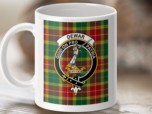 Physical Item Dewar Clan Scottish Tartan Crest Mug