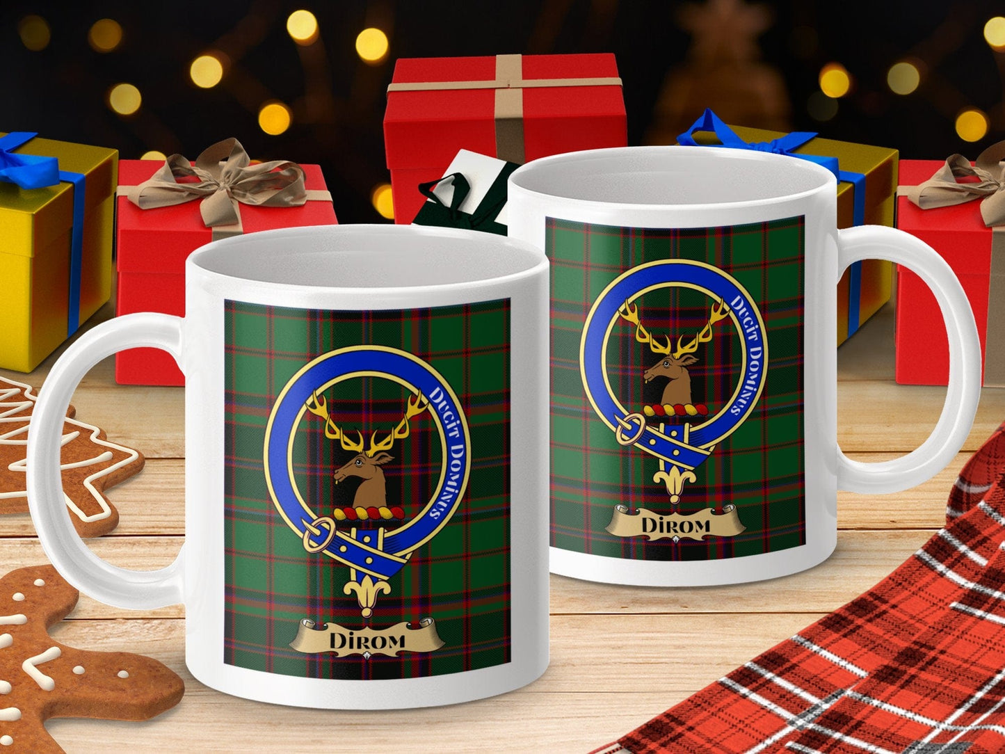 Physical Item Dirom Clan Scottish Tartan Crest Mug