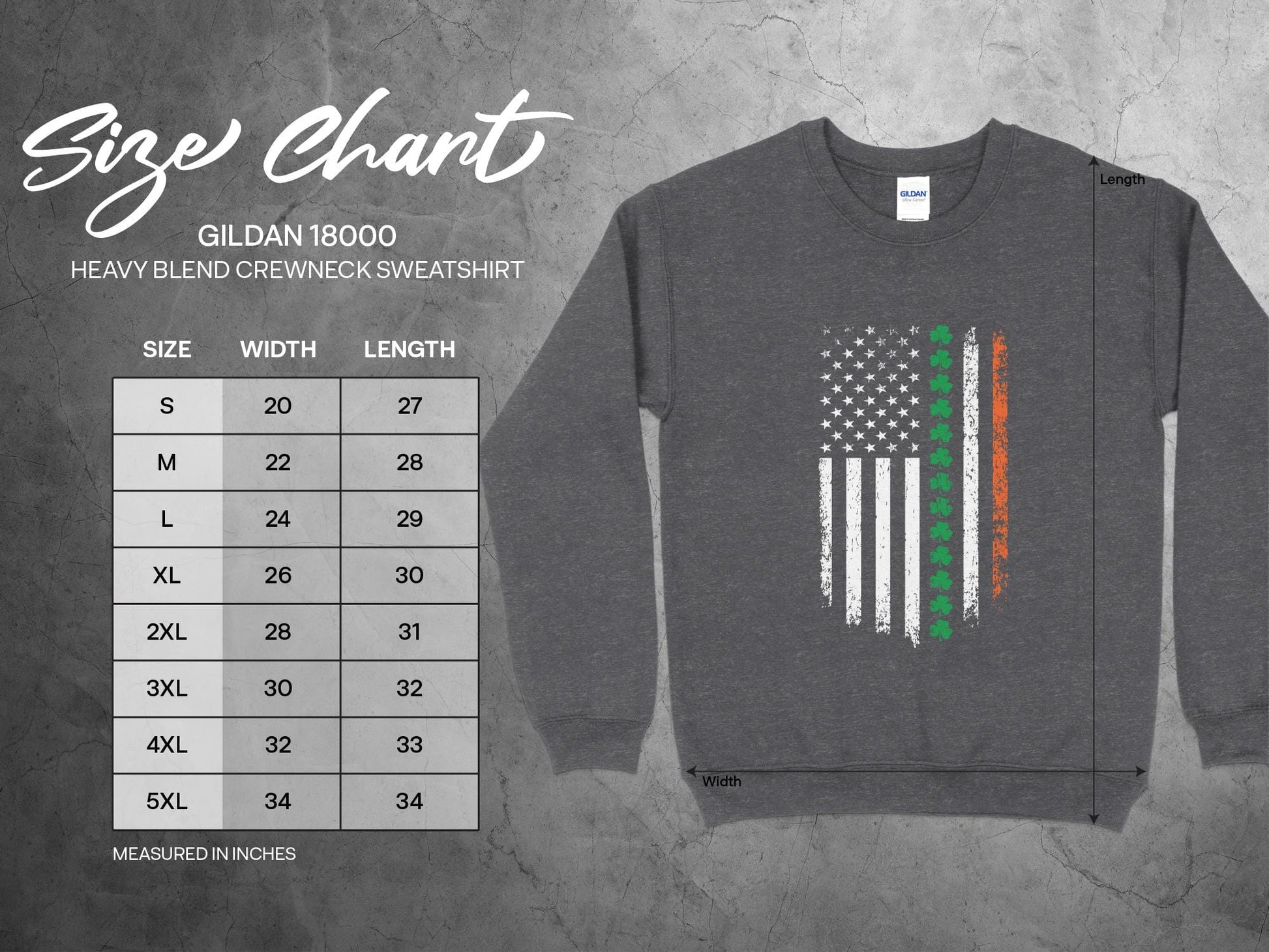 Physical Item Distressed USA Flag Shamrock Stripe Unisex Irish T-shirt Sweatshirt