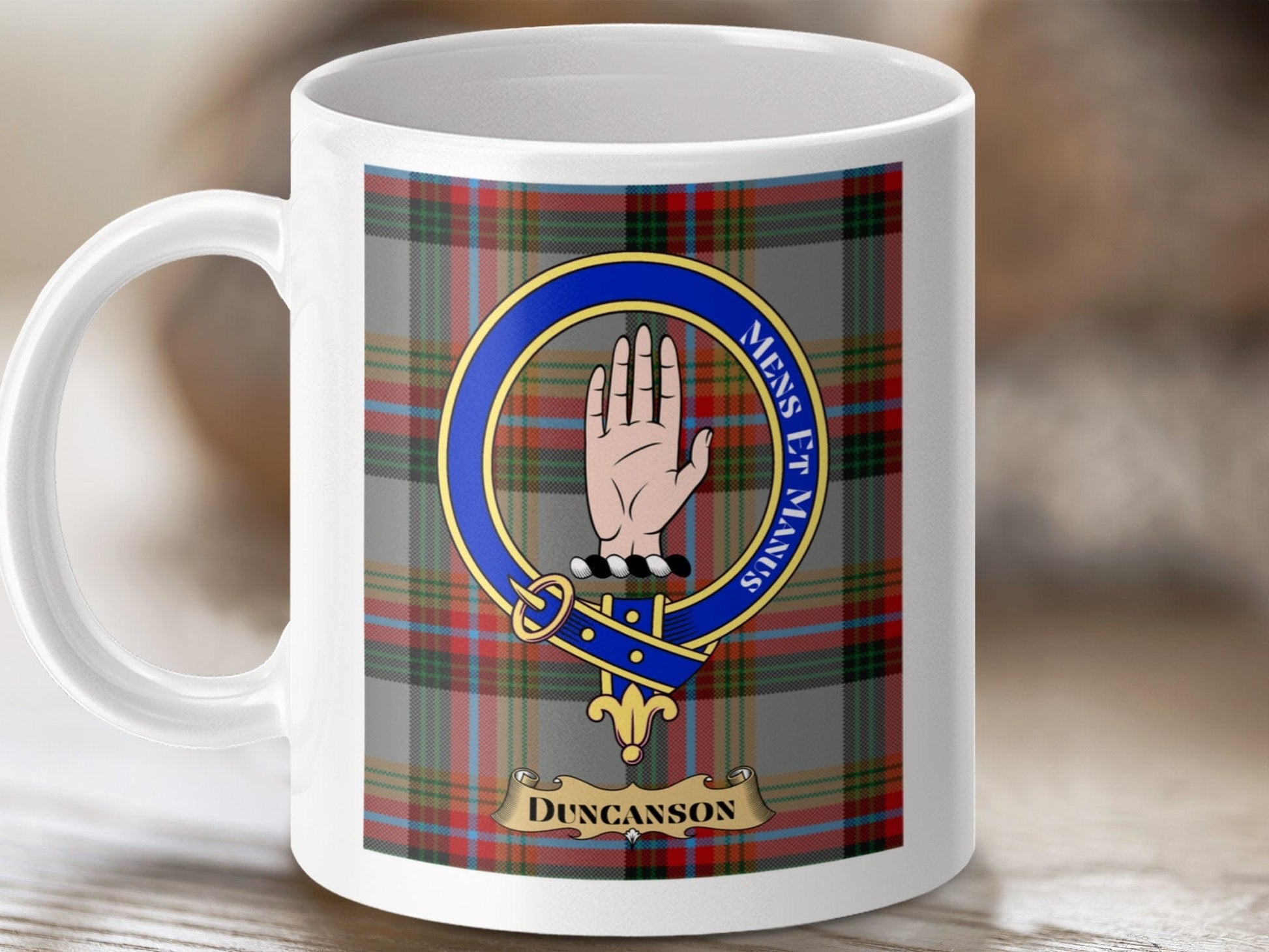 Physical Item Duncanson Clan Scottish Tartan Crest Mug