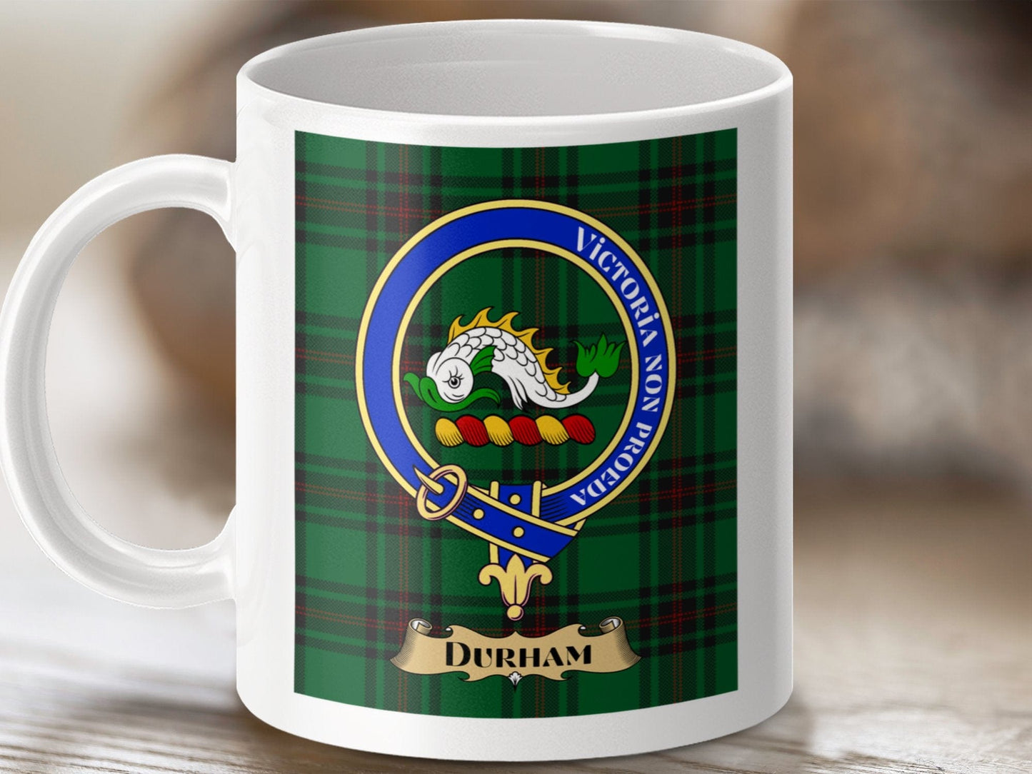 Physical Item Durham Clan Scottish Tartan Crest Mug