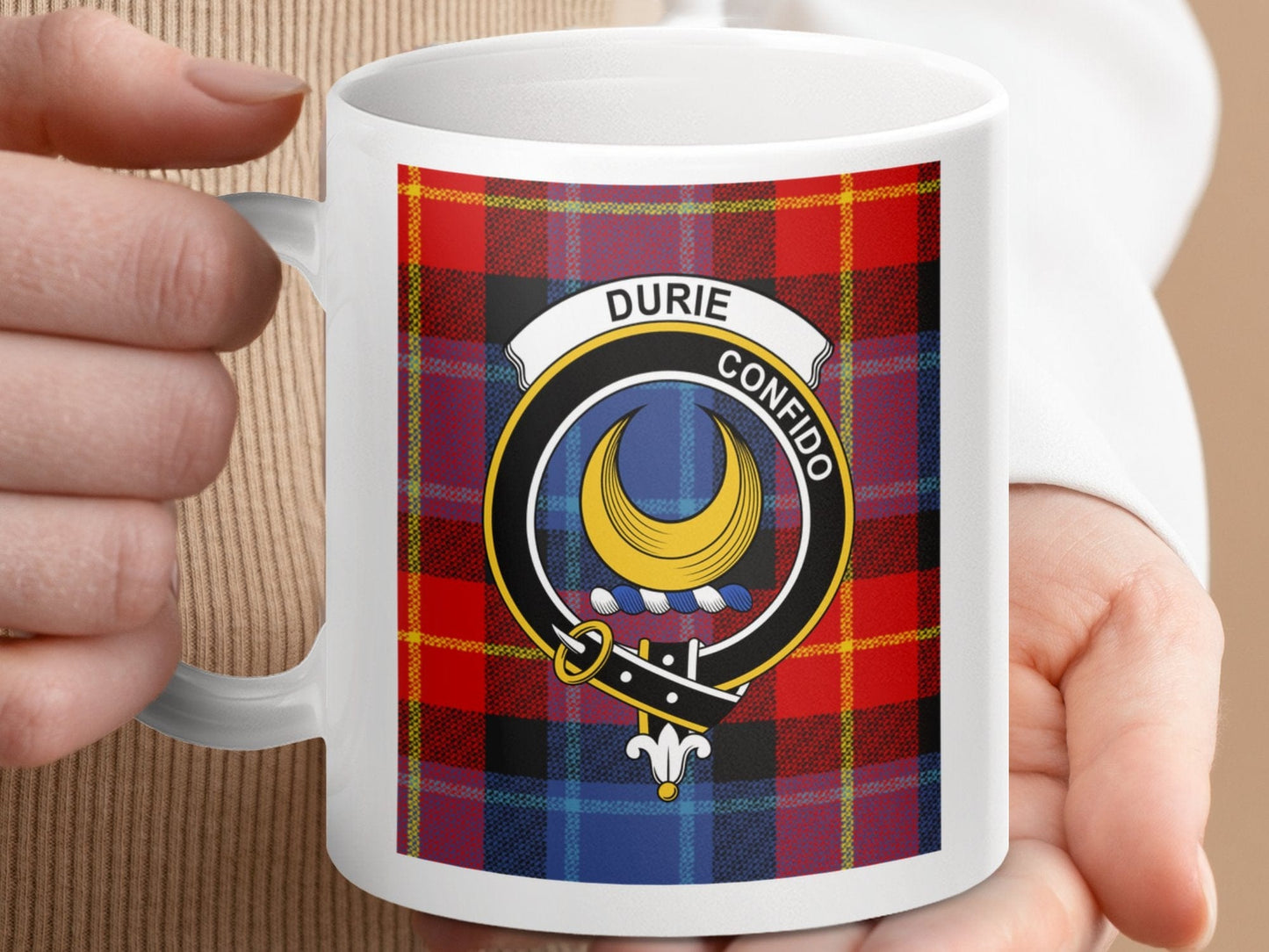 Physical Item Durie Clan Scottish Tartan Crest Mug