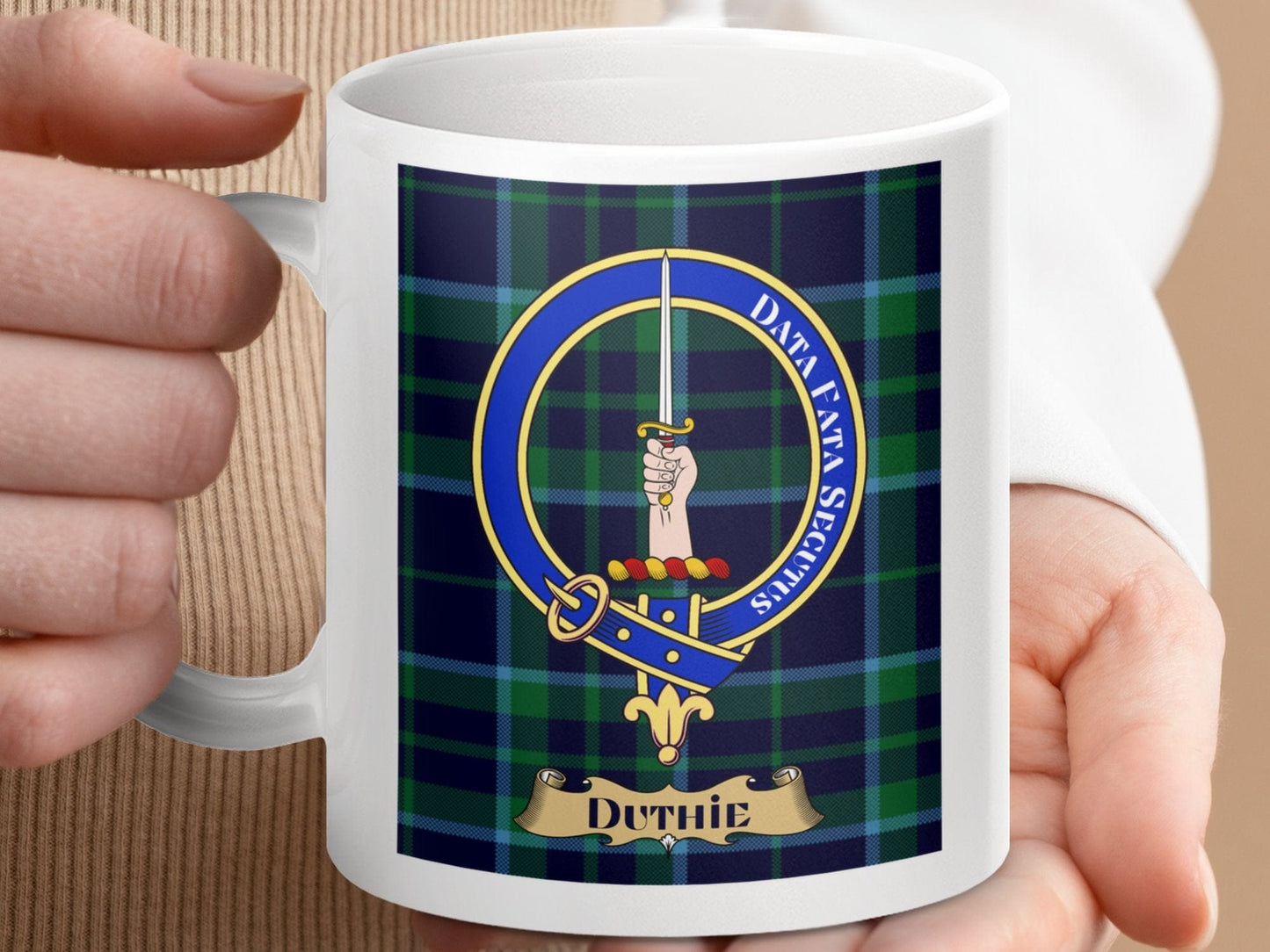 Physical Item Duthie Clan Scottish Tartan Crest Mug