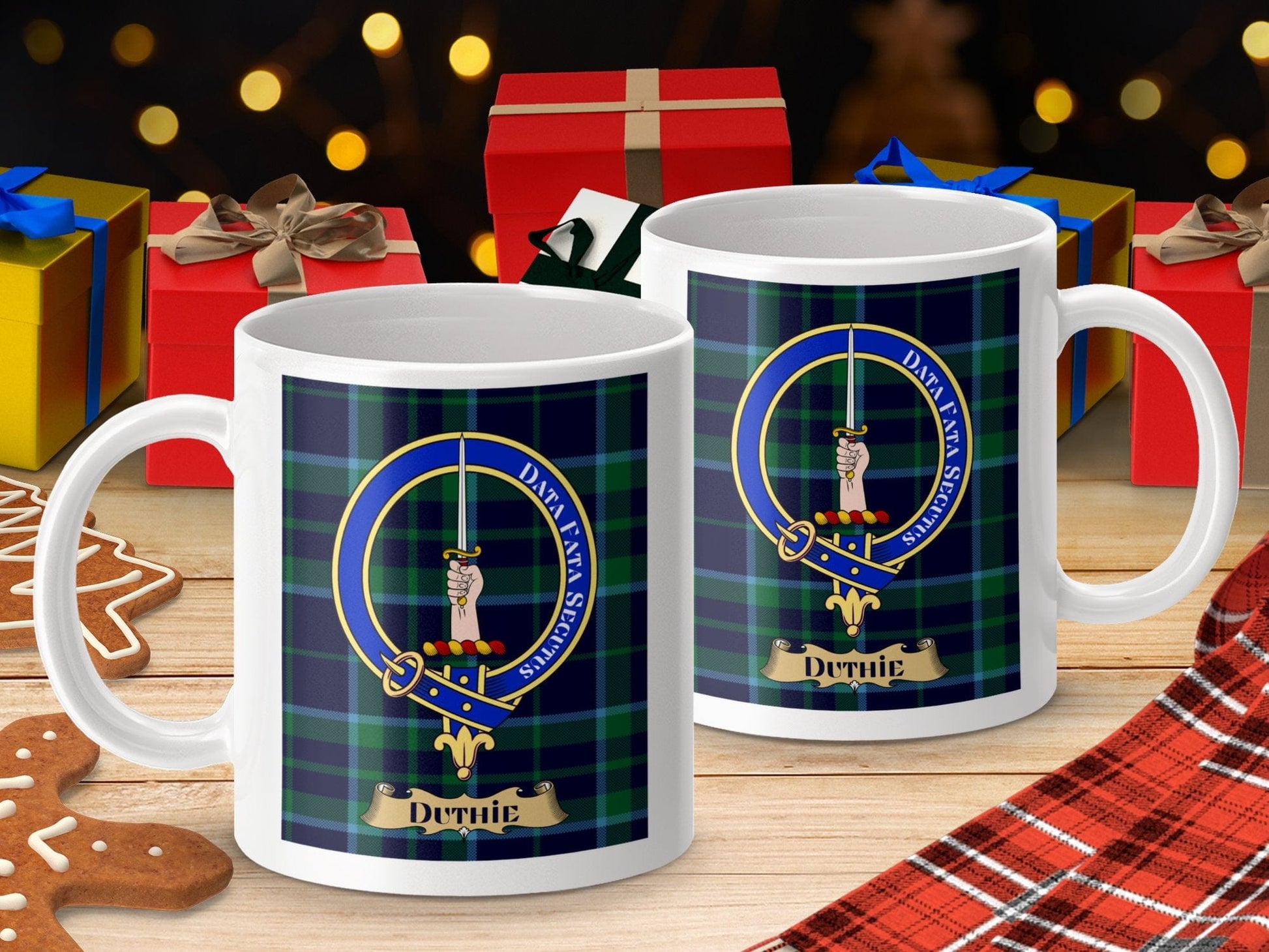 Physical Item Duthie Clan Scottish Tartan Crest Mug