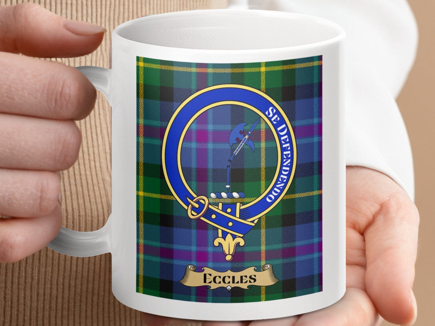 Physical Item Eccles Clan Scottish Tartan Crest mug