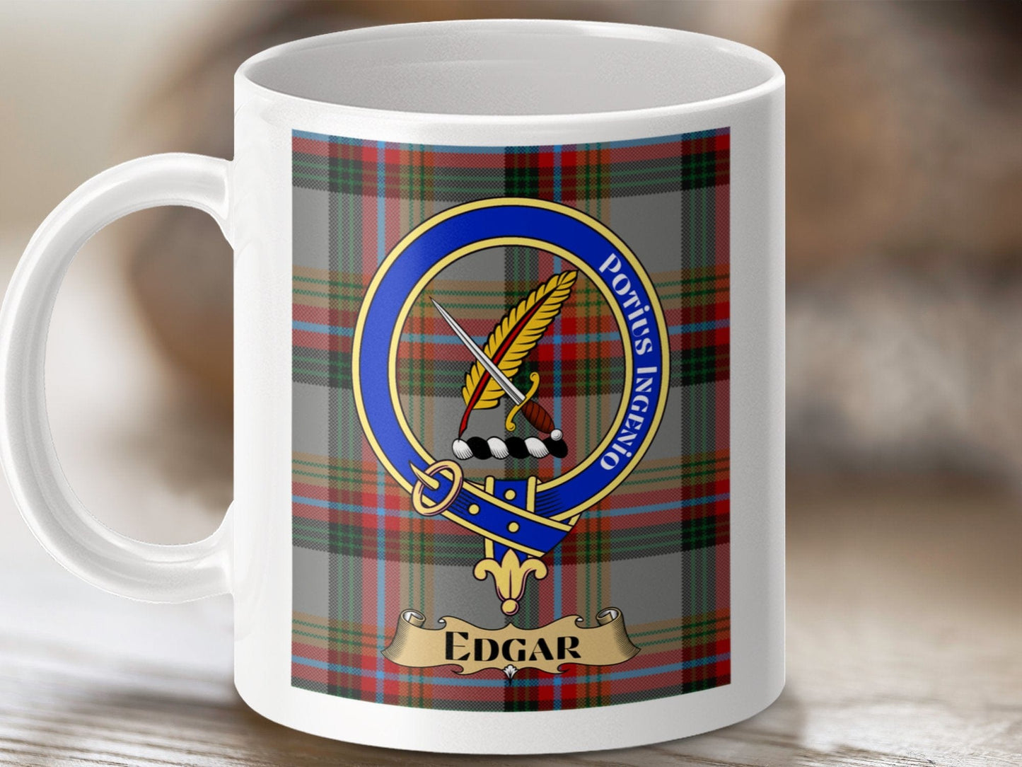 Physical Item Edgar Clan Scottish Tartan Crest Mug