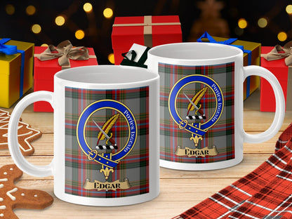 Physical Item Edgar Clan Scottish Tartan Crest Mug