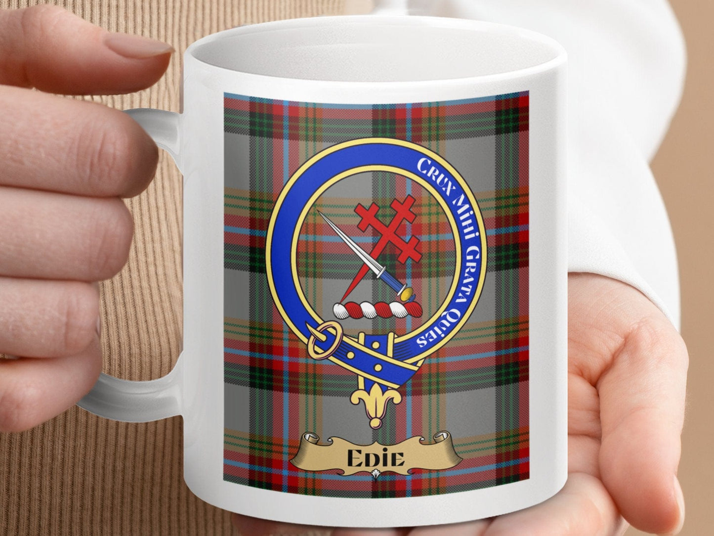 Physical Item Edie Clan Scottish Tartan Crest Mug