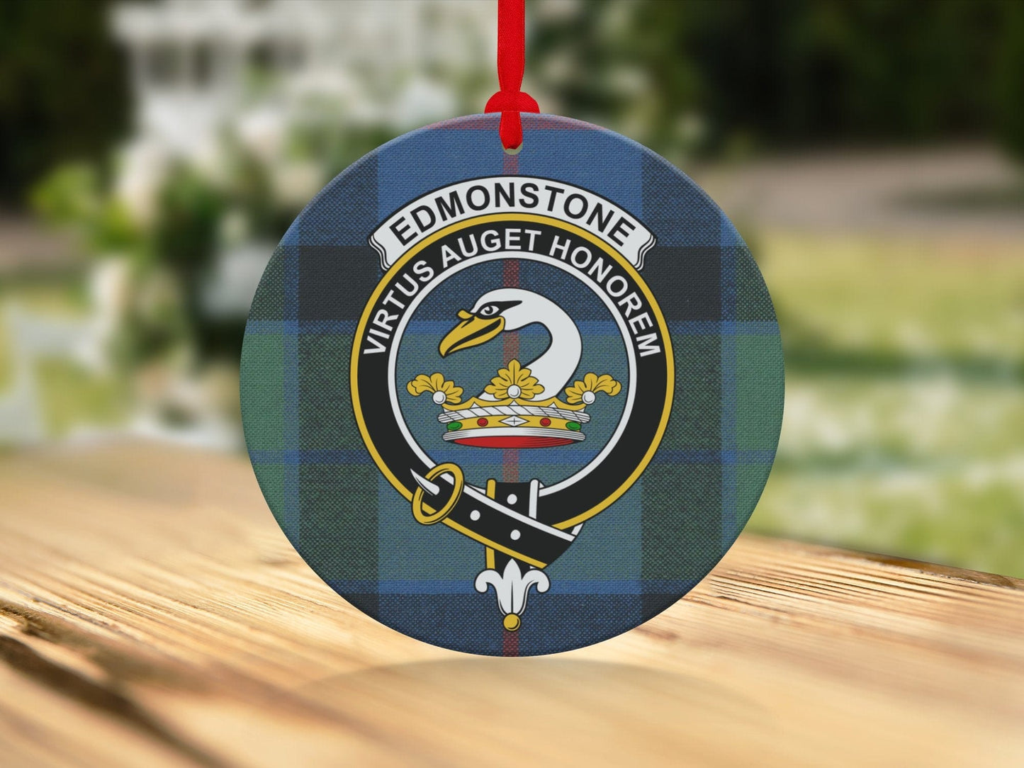 Physical Item Edmonstone Clan Crest Christmas Scottish Tartan Ornaments