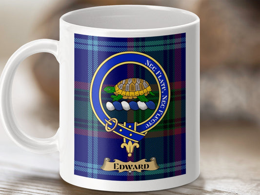 Physical Item Edward Clan Scottish Tartan Crest Mug